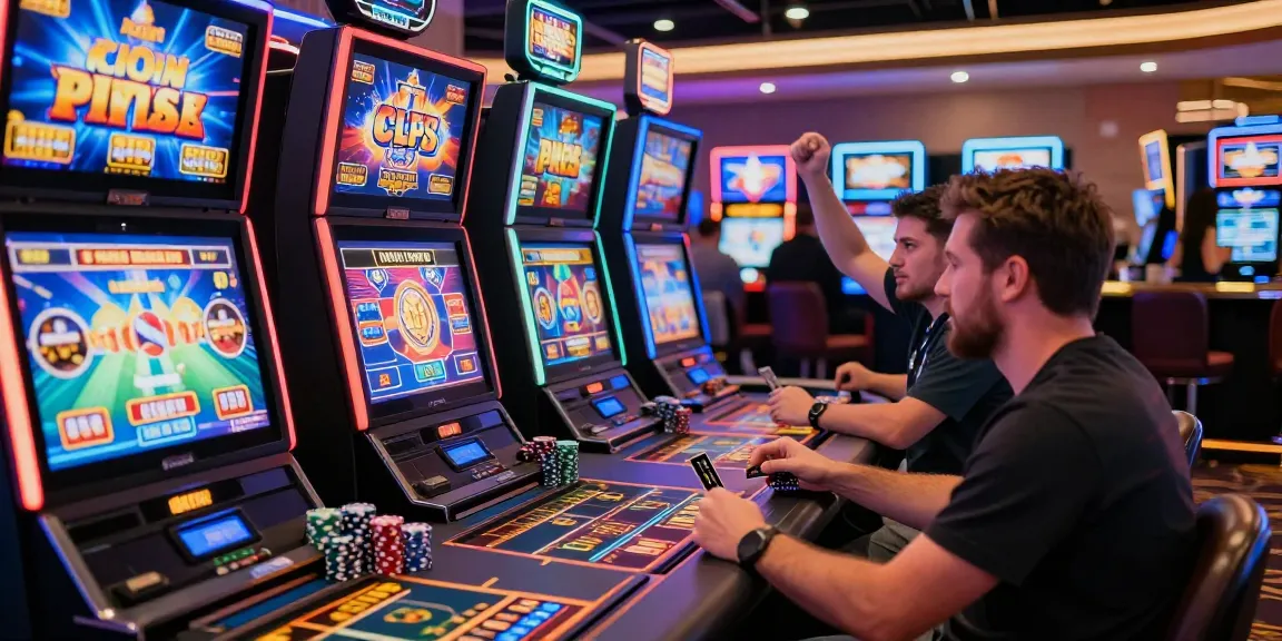 Players enjoying their time at an online casino, featuring exciting credit card slots and vibrant atmosphere.
