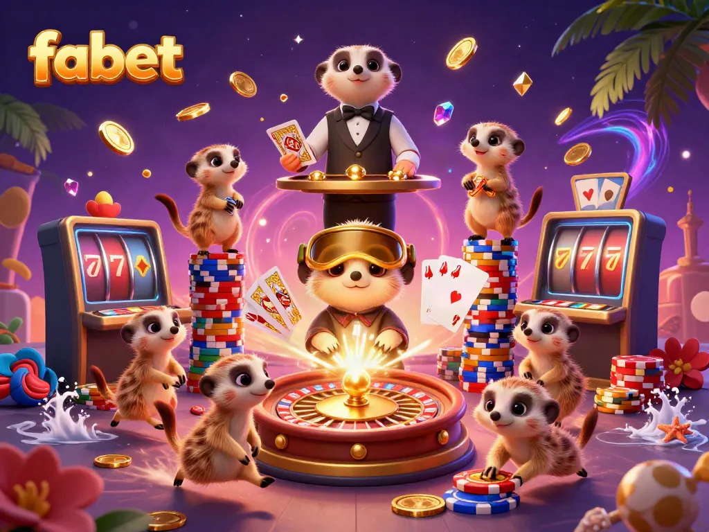 Watch meerkats managing a vibrant casino atmosphere, promoting fabet gaming excitement