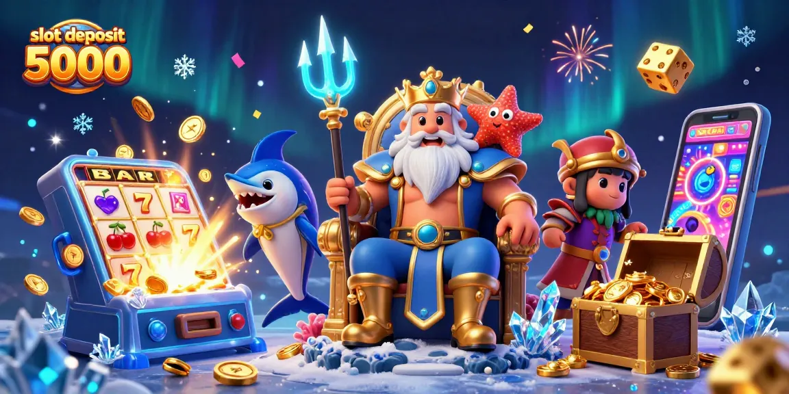 Engage with the slot deposit 5000 scene featuring Neptune surrounded by a jackpot explosion.