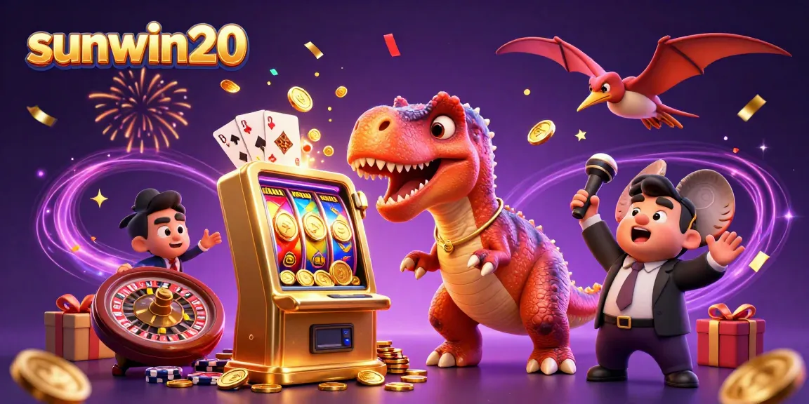 Experience exciting wins at sunwin20 as cartoon dinosaurs enjoy a jackpot frenzy!
